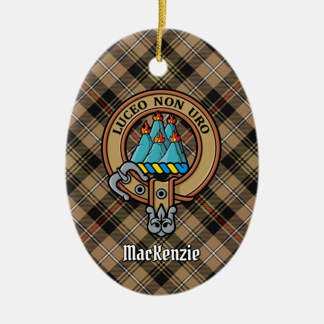 Clan MacKenzie Crest Ceramic Ornament (Front)