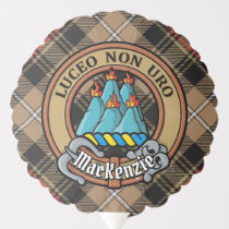 Clan MacKenzie Crest over Brown Hunting Tartan Balloon