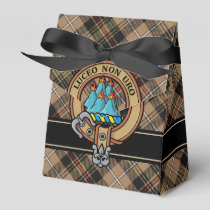 Clan MacKenzie Crest over Brown Hunting Tartan Favor Box