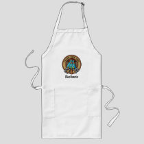 Clan MacKenzie Crest over Brown Hunting Tartan Long Apron