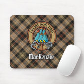 Clan MacKenzie Crest over Brown Hunting Tartan Mouse Pad (With Mouse)