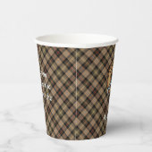 Clan MacKenzie Crest over Brown Hunting Tartan Paper Cups (Right)