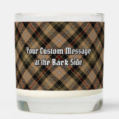 Clan MacKenzie Crest over Brown Hunting Tartan Scented Candle (Back)