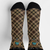 Clan MacKenzie Crest over Brown Hunting Tartan Socks (Top)