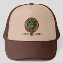 Clan MacKenzie Crest over Brown Hunting Tartan Trucker Hat