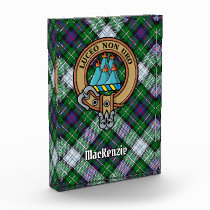 Clan MacKenzie Crest over Dress Tartan Acrylic Award