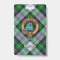 Clan MacKenzie Crest over Dress Tartan Badge