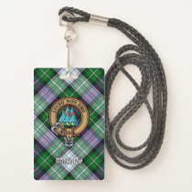 Clan MacKenzie Crest over Dress Tartan Badge