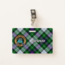 Clan MacKenzie Crest over Dress Tartan Badge