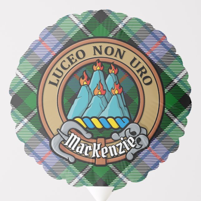 Clan MacKenzie Crest over Dress Tartan Balloon (Front)