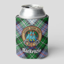 Clan MacKenzie Crest over Dress Tartan Can Cooler