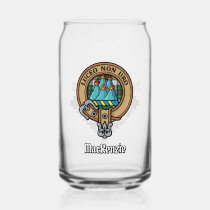 Clan MacKenzie Crest over Dress Tartan Can Glass