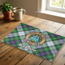 Clan MacKenzie Crest over Dress Tartan Cloth Placemat