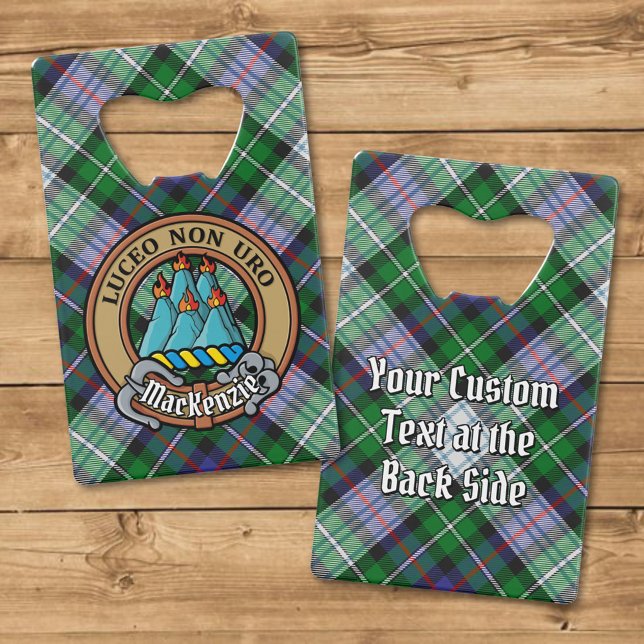 Clan MacKenzie Crest over Dress Tartan Credit Card Bottle Opener (Creator Uploaded)