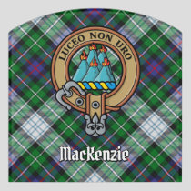 Clan MacKenzie Crest over Dress Tartan Door Sign