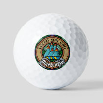 Clan MacKenzie Crest over Dress Tartan Golf Balls