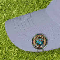 Clan MacKenzie Crest over Dress Tartan Golf Hat Clip