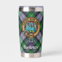 Clan MacKenzie Crest over Dress Tartan Insulated Tumbler