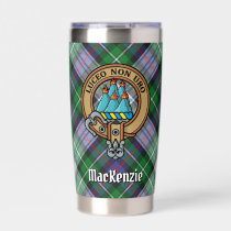 Clan MacKenzie Crest over Dress Tartan Insulated Tumbler