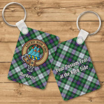 Clan MacKenzie Crest over Dress Tartan Keychain
