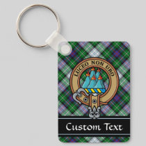 Clan MacKenzie Crest over Dress Tartan Keychain