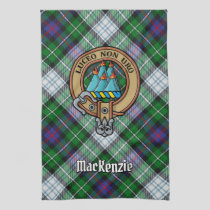 Clan MacKenzie Crest over Dress Tartan Kitchen Towel
