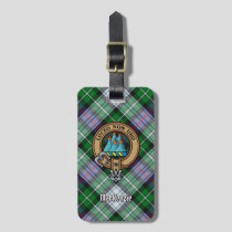 Clan MacKenzie Crest over Dress Tartan Luggage Tag