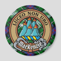 Clan MacKenzie Crest over Dress Tartan Magnet