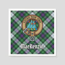 Clan MacKenzie Crest over Dress Tartan Napkins