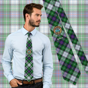 Clan MacKenzie Crest over Dress Tartan Neck Tie