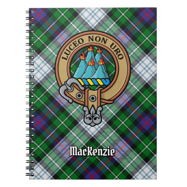 Clan MacKenzie Crest over Dress Tartan Notebook (Front)