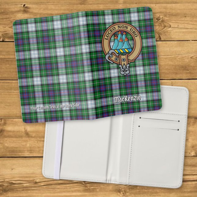 Clan MacKenzie Crest over Dress Tartan Passport Holder (Creator Uploaded)