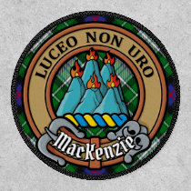Clan MacKenzie Crest over Dress Tartan Patch