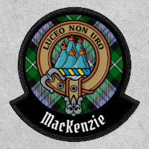 Clan MacKenzie Crest over Dress Tartan Patch