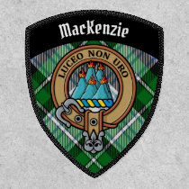 Clan MacKenzie Crest over Dress Tartan Patch