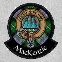 Clan MacKenzie Crest over Dress Tartan Patch