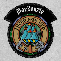 Clan MacKenzie Crest over Dress Tartan Patch