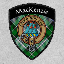 Clan MacKenzie Crest over Dress Tartan Patch