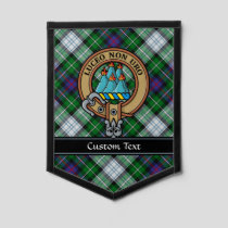 Clan MacKenzie Crest over Dress Tartan Pennant