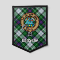 Clan MacKenzie Crest over Dress Tartan Pennant