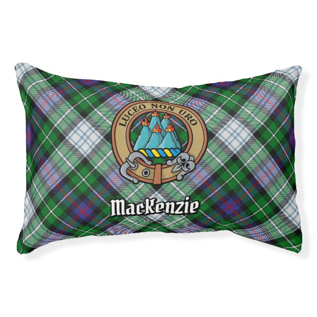 Clan MacKenzie Crest over Dress Tartan Pet Bed (Front)