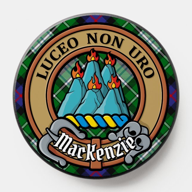 Clan MacKenzie Crest over Dress Tartan PopSocket (Popsocket)