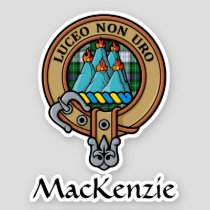 Clan MacKenzie Crest over Dress Tartan Sticker