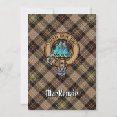 Clan MacKenzie Crest over Hunting Tartan Invitation (Back)