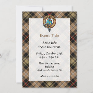 Clan MacKenzie Crest over Hunting Tartan Invitation