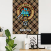 Clan MacKenzie Crest over Hunting Tartan Poster (Home Office)