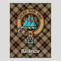 Clan MacKenzie Crest over Hunting Tartan Poster