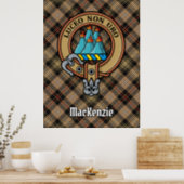 Clan MacKenzie Crest over Hunting Tartan Poster (Kitchen)