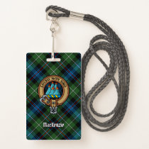 Clan MacKenzie Crest over Tartan Badge
