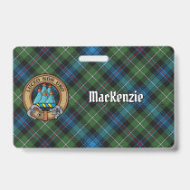 Clan MacKenzie Crest over Tartan Badge